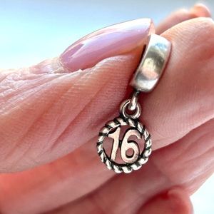 Pandora dangling “Sweet 16 “ charm sterling silver, 925